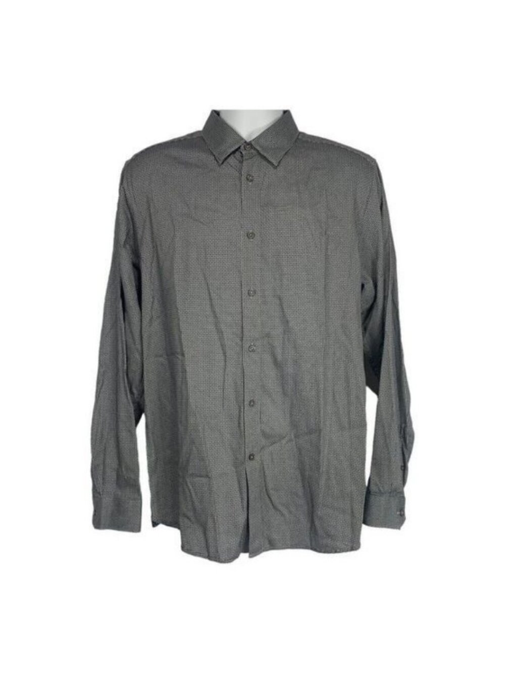 Ted Baker London Mens Small Black/Gray Micro Print Button-Up Shirt Casual